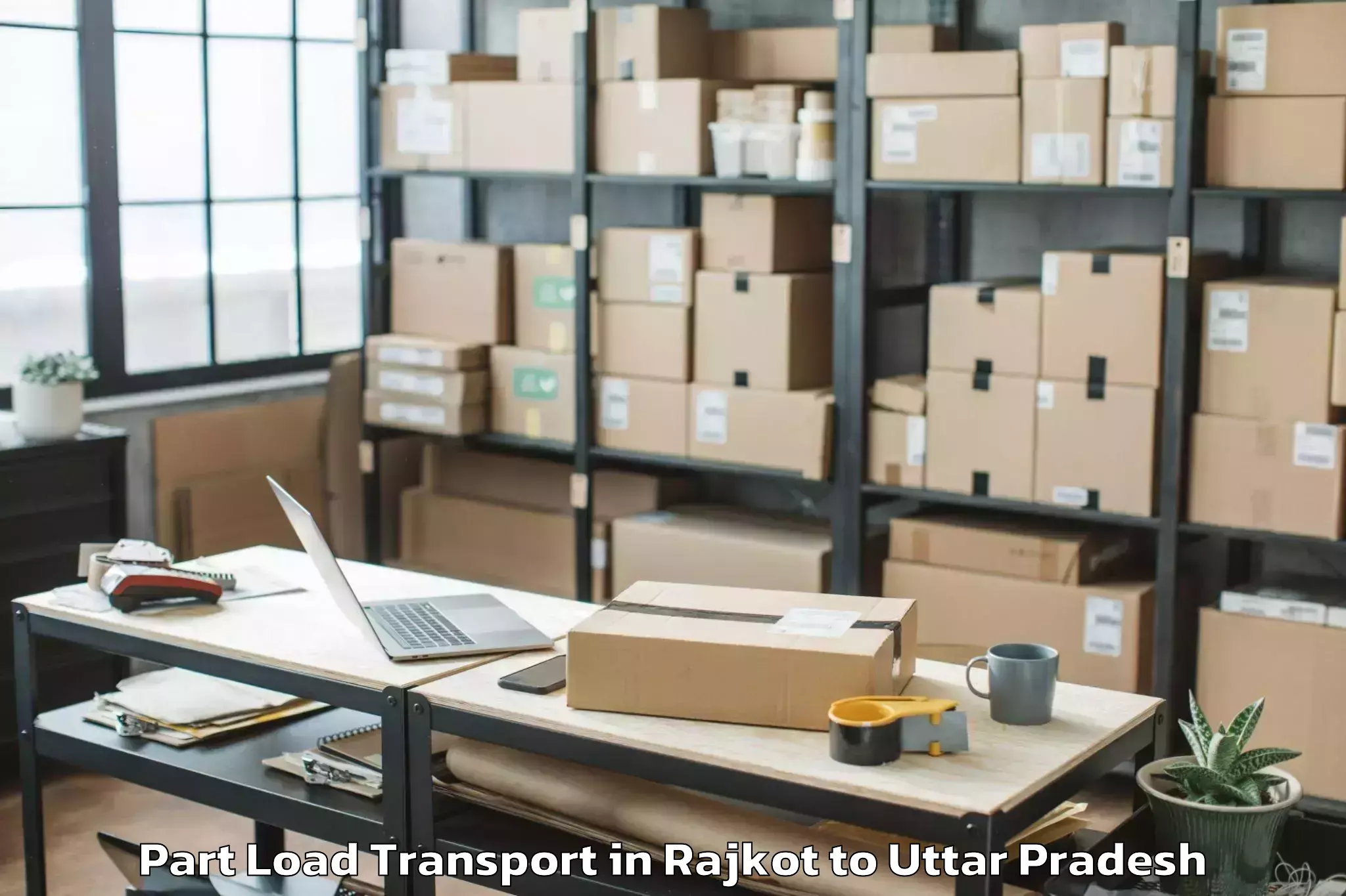 Book Rajkot to Unnao Part Load Transport Online